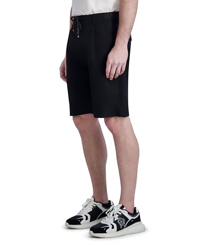 KARL LAGERFELD Men's Drawstring Linen Blend Dress Short3