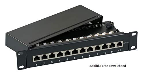 EFB-Elektronik Mini-Patchpanel STP 12xRJ45 Cat.6, 10" 1HE, RAL7035 Grau