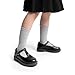 DREAM PAIRS Girls Mary Jane Dress Shoes Chunky Platform School Uniform Shoes T-Strap Oxfords Loafers Star Flats,Size 12 Little Kid,Black,SDFL2421K