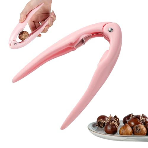 Abridor Castañas, Cortador de Castañas, Pelador de Castañas, Multifuncional Alicates Castañas, Tenazas para Corta Castañas, Cascanueces para Castañas, Avellanas y Otros Frutos Secos (Rosa)