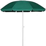 AMMSUN 6FT Portable Picnic Outdoor Canopy Sunshade Beach Umbrella with Tilt Function, Small Patio Umbrella - Green