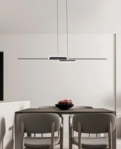 Lustre LED dimmable 30W noir pour éclairage de salle à manger moderne