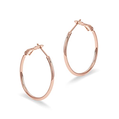Image of PAVOI Gold Hoop Earrings for Women, 14K Gold Plated Paddle-Back Hoops