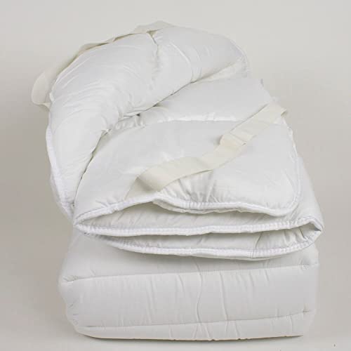 Casa da Laura - Topper de Colchón con Elástico - Topper Cama 105 x 200 cm - 50% Algodón y 50% Poliéster - Relleno Fibra Hueca y gramaje 200gr./m2 - Topper Antiácaros, Resistente y Transpirable