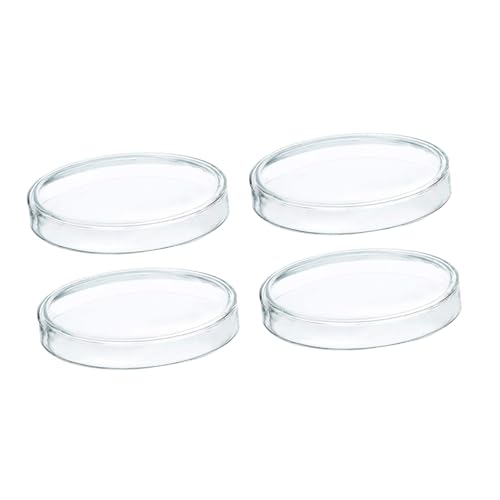 FUNOMOCYA 4pcs Glass Transparent Petri Plates Chemistry Petri Dish Glass Petri Dish Petri Dishes