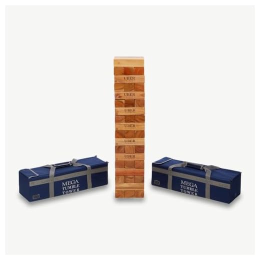 Uber Games Torre apilable de madera dura, 50 kg, lacada, hasta 200 cm de alto, fabricada en la India, en bolsa de transporte de lujo