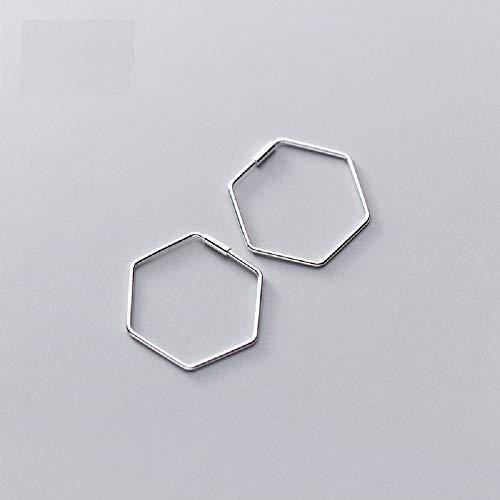 Hexagon Square Minimalist Geometric Chic 925 Sterling Silver Hoop Earrings for Women Girls Fashion Dainty Huggie Rectangle Hoops 20mm Unique Jewelry Hypoallergenic Gifts Bff Birthday Valentines Day2