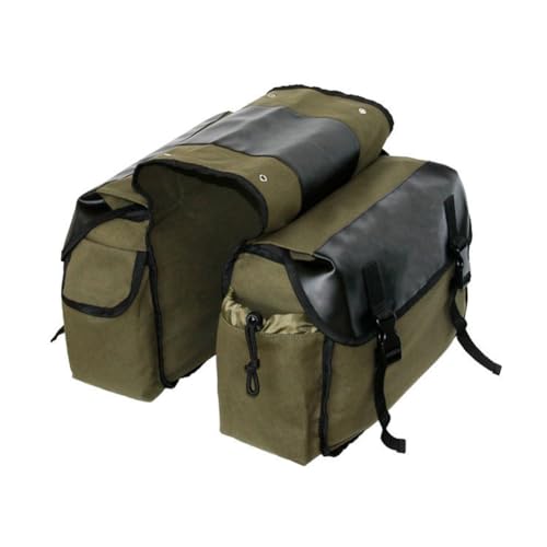 Sac de selle grande capacité en toile verte pour moto et vélo