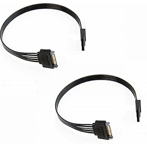 SATA Power Extension Cable, 2Pcs,15 Pin Male to Female Hard Disk Cable 18AWG for HDD, SSD, Optical Drives, DVD Burners ,30cm Cover