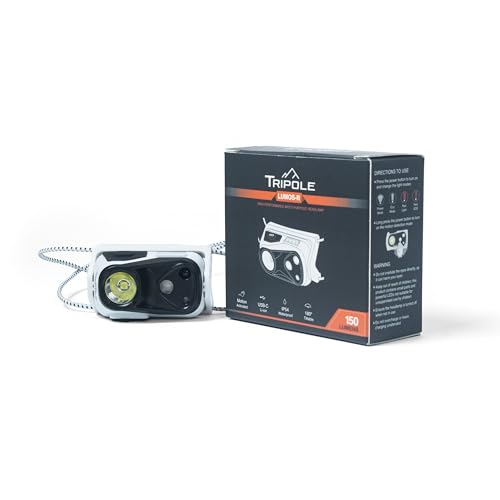Image of Tripole Lumos-R | Head Torch and Head Lamp | USB-C Rechargable | IP54 | Hiking, Running, Camping, Trekking, Cycling