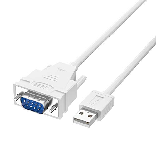 pzsmocn Industrial-Grade USB 2.0 to RS232 DB9 Male(Screw Type) Serial Cable 1.5 Meter, Built-in PL2303GC and ZIT213 Chips, Suitable for Data Transmission Between Computer and Serial Device.