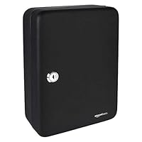 Amazon Basics Schlüsselkasten für 48 Schlüssel, Stahl, abschließbar, Schwarz, 19.99 D x 17.78 W x 24.89 H cm