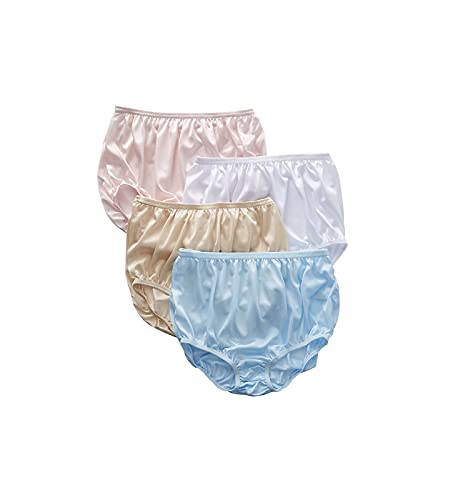 Image of Teri Women's 331 Plain Jane Classic Nylon Silky-Smooth Lightweight Breathable Full Coverage Brief Panty - 4 Pack