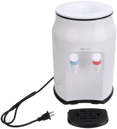 Top Loading Hot and Cold Water Dispenser, Small Countertop Water Cooler Dispenser for Home Dormitory Office White US Plug 110V