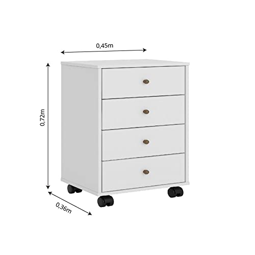 Conjunto Completo de Escritório Presence Escrivaninha Branco e Estante