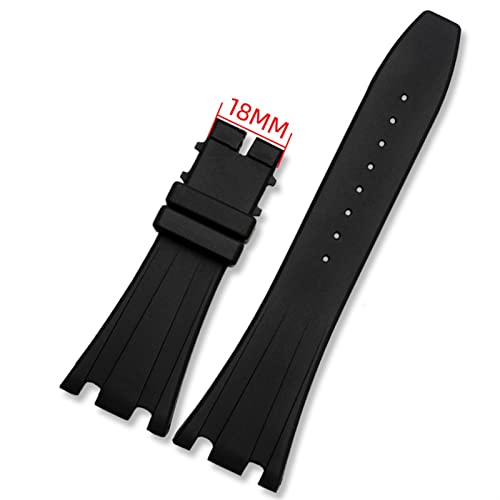 Bracelet caoutchouc pour AP Royal Oak Offshore 28 mm noir avec boucle pliable pour montre homme