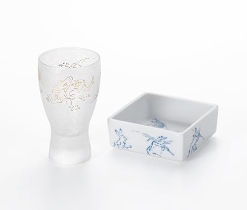アデリア(ADERIA) 【 プレミアム 鳥獣戯画こぼし酒 100ml 化粧箱入 日本製 6807 】 お酒 グラス 焼酎 陶器 美濃焼 器 日本酒 食器 桜 丸紋 鳥獣戯画 花火 日本 酒器 セット 贈り物 ギフト プレゼント 父の日 母の日 誕生日（Amazon）
