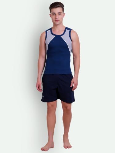 Image of T.T. Cotton Blend Shorts for Men | Regular Fit | Elasticated & Zipper | 2 Sided Pockets & 1 Back Pocket | Solid | Above Knee Length Bermuda Short | Ideal for Casual Outings