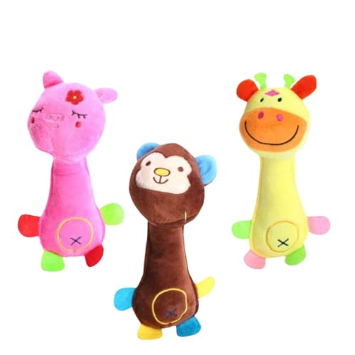Bichinho de Pelúcia para Cachorro e Gato Brinquedo Mordedor Pet com Apito Girafa Macaco Porco (AMARE