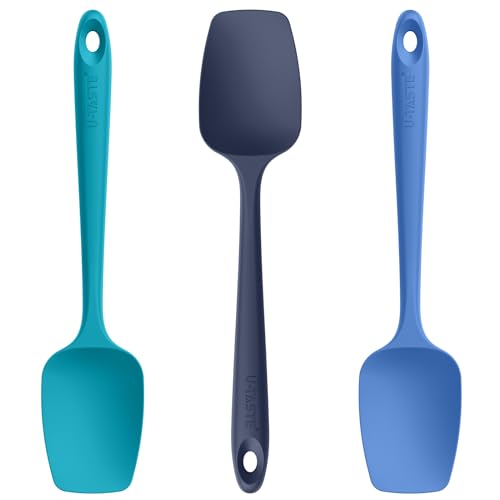U-Taste BASICEUST06-SET3-MUL-US Silicone Spoon Spatula Set: 480ºf Heat Resistant Food Grade Flexible Rubber Spoonula cover