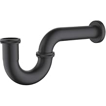 HomeStock Coastal Cool Bottle P-Trap for Bathroom Sink Decorative Brass 1.5 inch P-Trap, Bathroom Basin Sink Waste Drain, P-Trap for Bathroom Sinks, Matte Black Finish