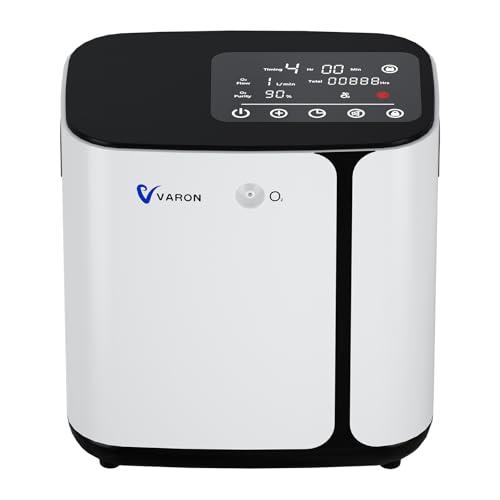 Concentrador de oxígeno portátil, dispositivo de oxígeno para el hogar 1 6L/min, concentración 93%, temporizador (0,5–4 horas), funcionamiento en ciclo de 24 horas para coches, excursiones y viajes (i