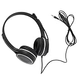 Cryfokt Faltbarer Kabelgebundener Kinderkopfhörer mit Stereo-Sound, Sharing-Buchse und Komfortablem Design für Reisen Im Flugzeug, On-Ear-Headset für Jungen und Mädchen, Schwarz