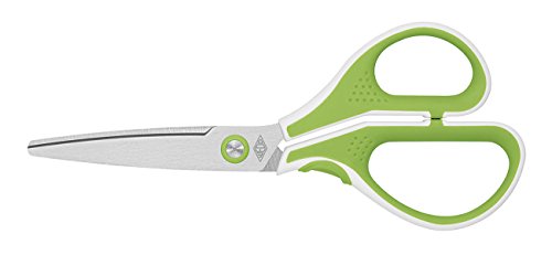 Wedo 975 7011 17.5 cm"Cut-it" Stainless Steel Scissors with Soft-Touch Grip Zone - Green