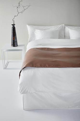 Jotex Colour Betthusse - 100% hochwertige Bio-Baumwolle Bettrock, Höhe 45 cm - Weiß, 180 x 200 cm
