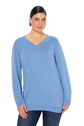 Ulla Popken Damen große Größen Übergrößen Plus Size Pullover, V-Ausschnitt, Langarm, weicher Feinstrick Ulla Popken Damen große Größen Übergrößen Plus Size Pullover, V-Ausschnitt, Langarm, weicher Feinstrick
