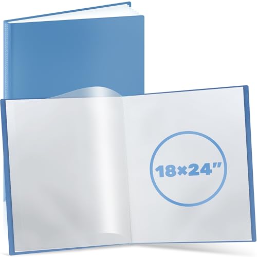 18x24 Portfolio Binder with Plastic Sleeves, Large Heavy-Duty Doc...