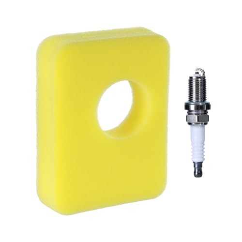 Air Filter 799579 Replacement Foam Air Cleaner fit for Briggs and Stratton Engine Air Filters Spark Plug compatible with Briggs and Stratton Lawn Mower