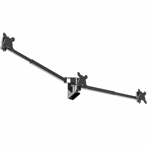 VIVO Premium Triple Monitor Wall Mount for 3 Screens up to 22 lbs Fits up to 38 inch Ultrawides on Center Bracket Adjustable Telescoping Arms Flush Wall Setup Black MOUNT-TS03C