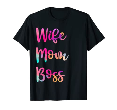 Wife Mom Boss Strong Mother Chemise pour femme, fête des mères T-Shirt