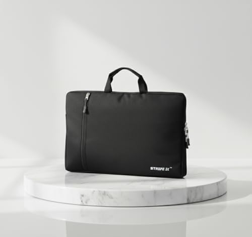 Image of 16 inch Laptop Case with Charger Pouch | 2 Components, Sleeve with Handle | for All Type of Notebooks up to 16 inches Lenovo, HP, Dell, Mac Book Pro, Mi, Asus | Laptop Cover Bag, Black