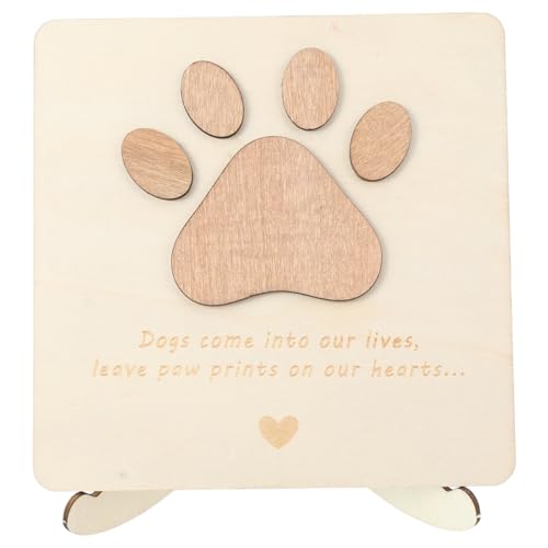 YARNOW Tarjeta de condolencias por la pérdida de una Mascota: Tarjeta de condolencias de Madera para la pérdida de un Perro - Letrero de condolencias de Madera para Expresar condolencias y Duelo.