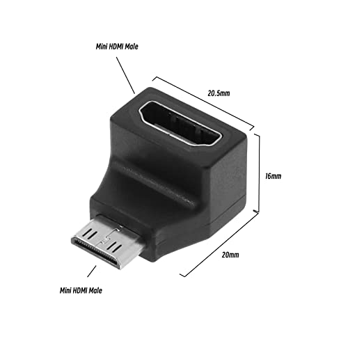 YINETTECH 2Pcs 90 Degree HDMI to Mini HDMI Adapter Replacement Right Angle Micro HDMI Male to HDMI Female Connector Accessories for HD Camcorders Digital Cameras Media Centers - Image 4