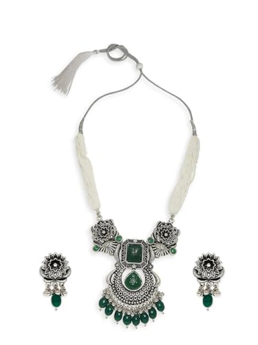 Juego de joyas chapadas en plata con cuentas piedras y latón DMZ-2390 talla S