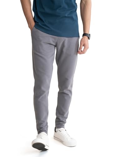 Image of DAMENSCH Men's Regular Fit Mid Rise Ottoman Joggers | Stylish Joggers for Casual Wear