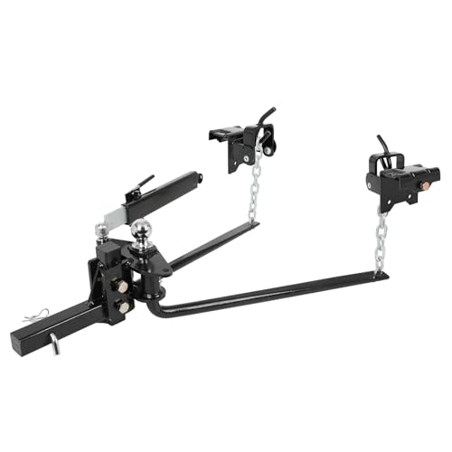 Image of Weight Distribution Hitch with Sway Control Bar, Trailer Towing Hitch Spring Bars Kit, Heavy Duty Weight Distributing Hitches 2-in Shank 2-5 /16-In Ball, Anti Sway for RV Camper, Max Towing 14000lbs