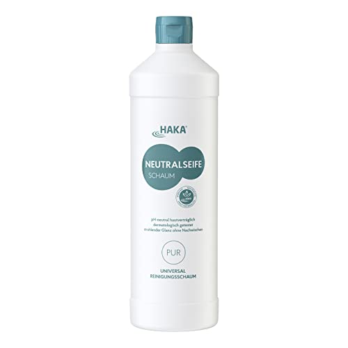 HAKA Neutralseife Schaum Nachfüller, 1 L, Universalreiniger ohne Wasser, punktuelle Entfernung von Schmutz, für Flecken auf Teppichen, Polstern, Autositze, Gartenmöbel, pH-neutral, hautfreundlich