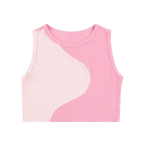Image of EXARUS Girls Crop Tank Top Dance Hip Hop Outfits Cheer Cropped Top | Kids Tween Youth Summer Athletic Dance Convention Fitted Gymnastics Sleeveless Clothes