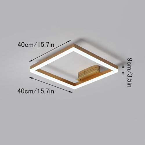 Plafonnier LED encastré or brossé 32W carré à intensité variable - 8