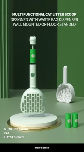 Cat Litter Scoop com Holder and Refill Bags,Escoper de Literatura de Gatos Sem Mess,Uma lâmina portá