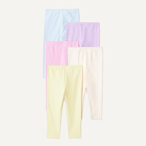 Image of Amazon Essentials Girls' Cotton Stretch Leggings, Multipacks
