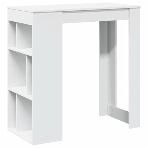 Table de bar avec étagère blanche pour ranger et manger dans la cuisine - 2