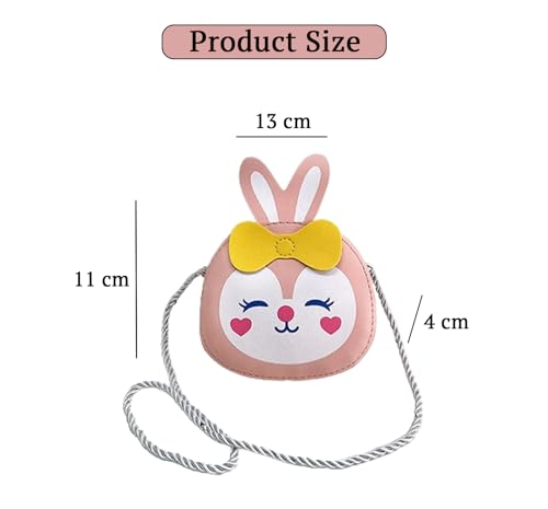 Image of SYGA Children Rabbit & Bow Sling Messenger Bag Coin Bag Cartoon Backpack PU Leather Kitten Handbag for Toddlers Kids