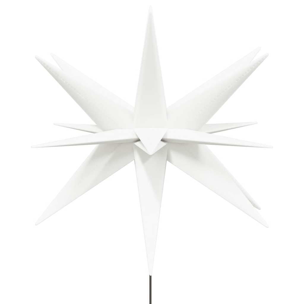 LED-Weihnachtssterne 3 Stück weiß mit Erdspießen 57 cm faltbar wetterfest IP44 Timerfunktion für Innen und Außen Weihnachtsbeleuchtung Garten Balkon Terrasse Deko