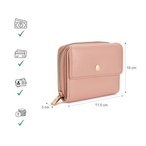 Image of Fastrack Women's Mini Organizer Wallet | Flap Closure, Tri-Fold Design, Zip Coin Pocket, Card & Cash Slots | Compact & Organized | 6 Months Warranty