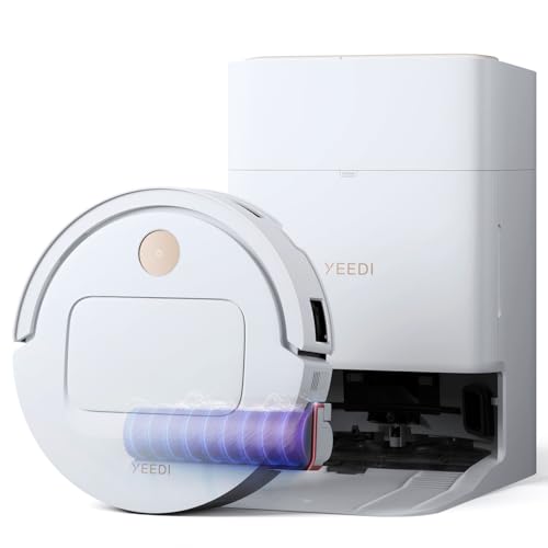 Image of Yeedi M14 Plus Robot Vacuum and Mop with All-in-One Station, 18000Pa, OZMO Roller Instant Self-Washing Mopping, 167℉ Hot Water Mop Washing & Self-Drying, ZeroTangle 3.0, Self-Emptying, White